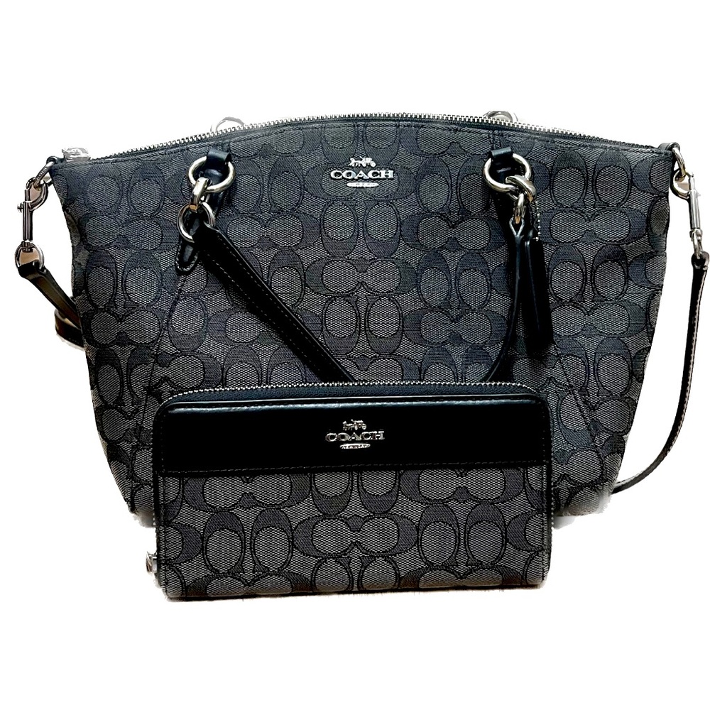 Coach Kelsey Satchel with matching wallet, shoulder/crossbody strap w/dust cover
